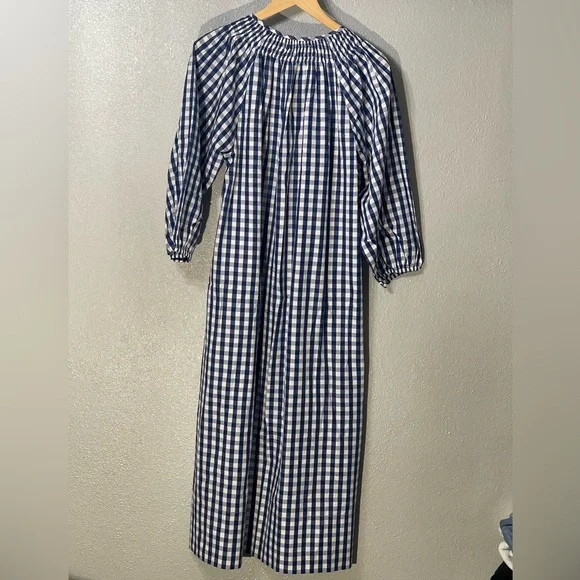 LAKE Hammock midi dress in navy and white gingham - Size M - Picture 4 of 4